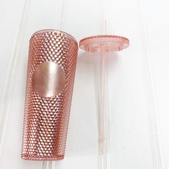 Starbucks Rose Gold Iridescent Studded Tumbler Cup - Picture 3 of 8